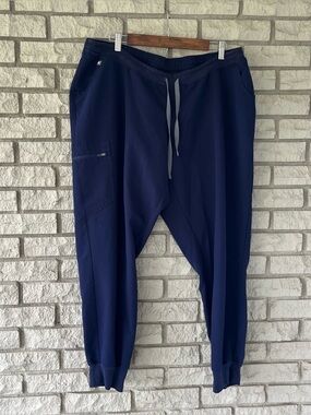 Figs Women’s Navy  High Waisted Uman Relaxed Jogger Scrub Pants Size XXL